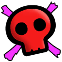 Scowl Skull Emoticon icon